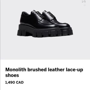 PRADA Monolith brushed leather lace-up shoes